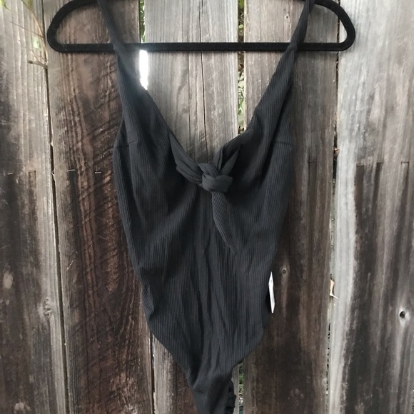 NWT, Tiger Mist Black Ribbed Hazel Bodysuit, Size Large - Picture 10 of 16